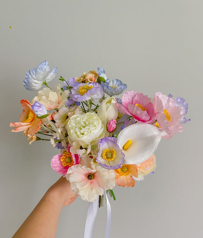 Colourful Poppy Silk Bouquet