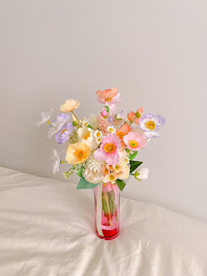 Colourful Poppy Silk Bouquet