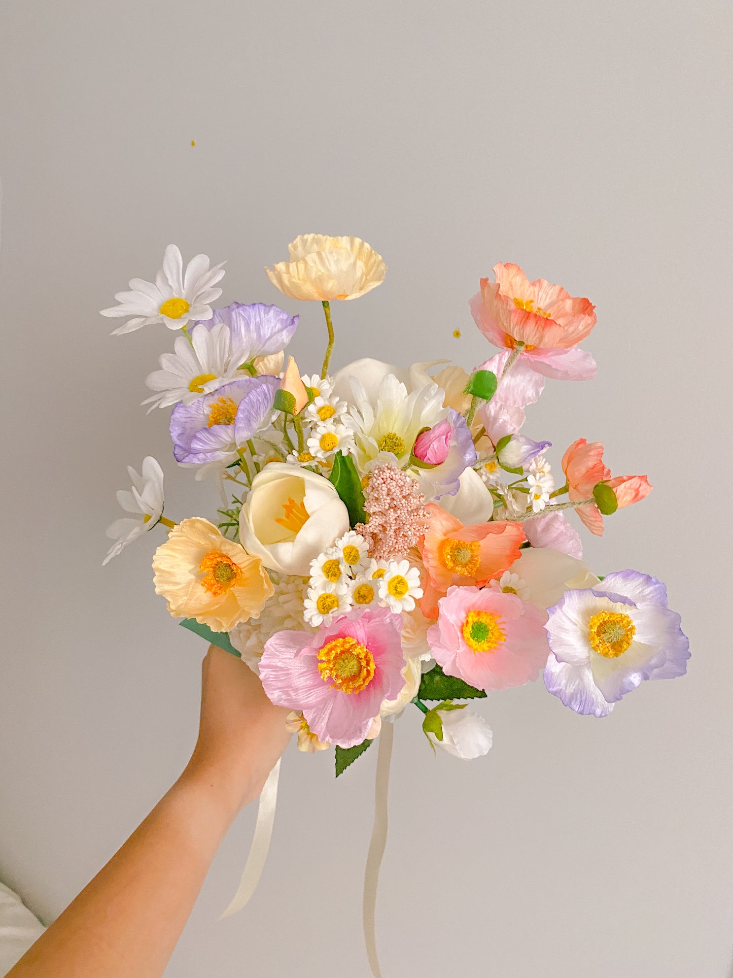 Colourful Poppy Silk Bouquet