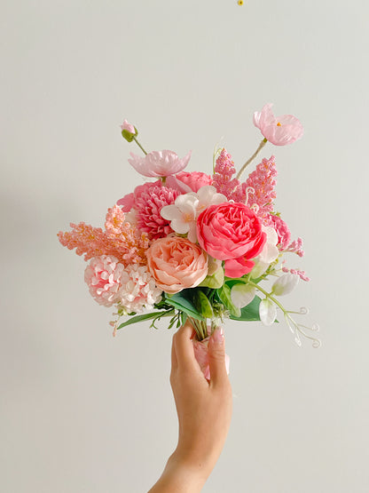 Summer Pink Flower Whimsical Bouquet