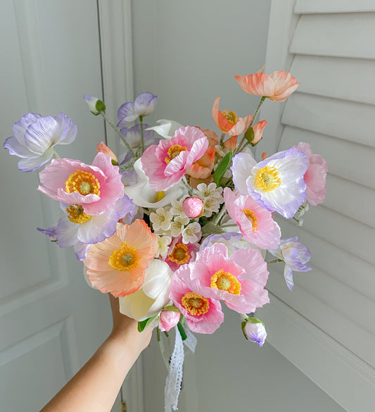 Colourful Poppy Silk Bouquet